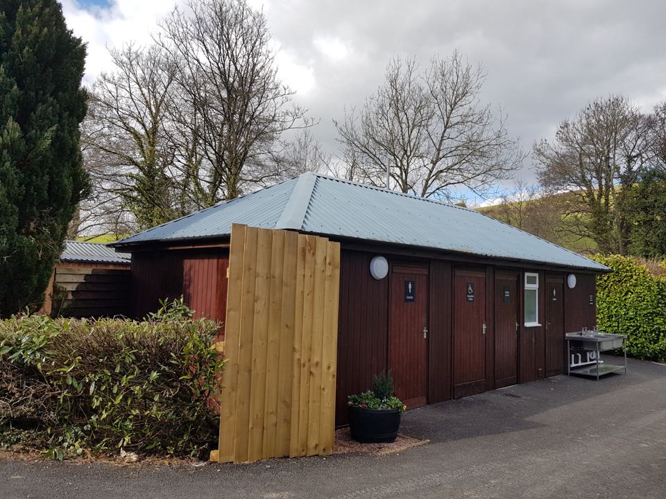 Toilet and shower block