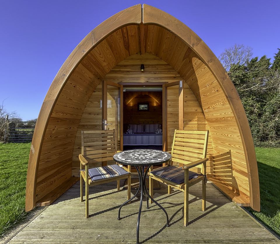 Pod with a table on the decking