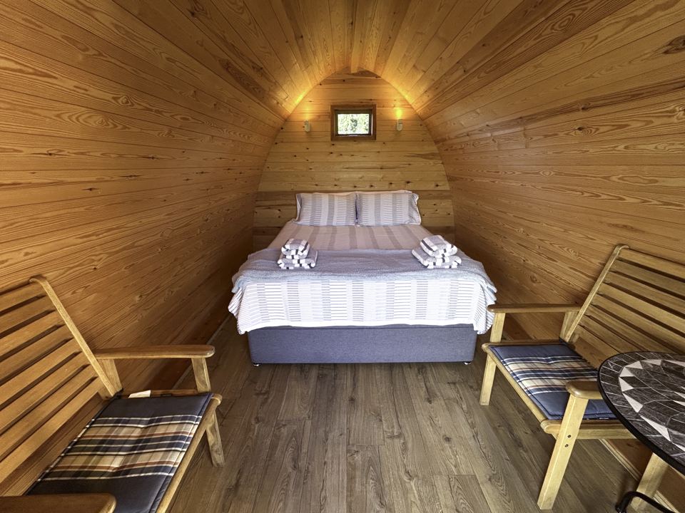 Pod bedroom with double bed