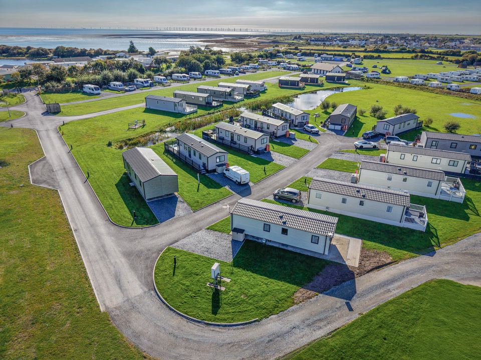 Aerial view of the static caravans