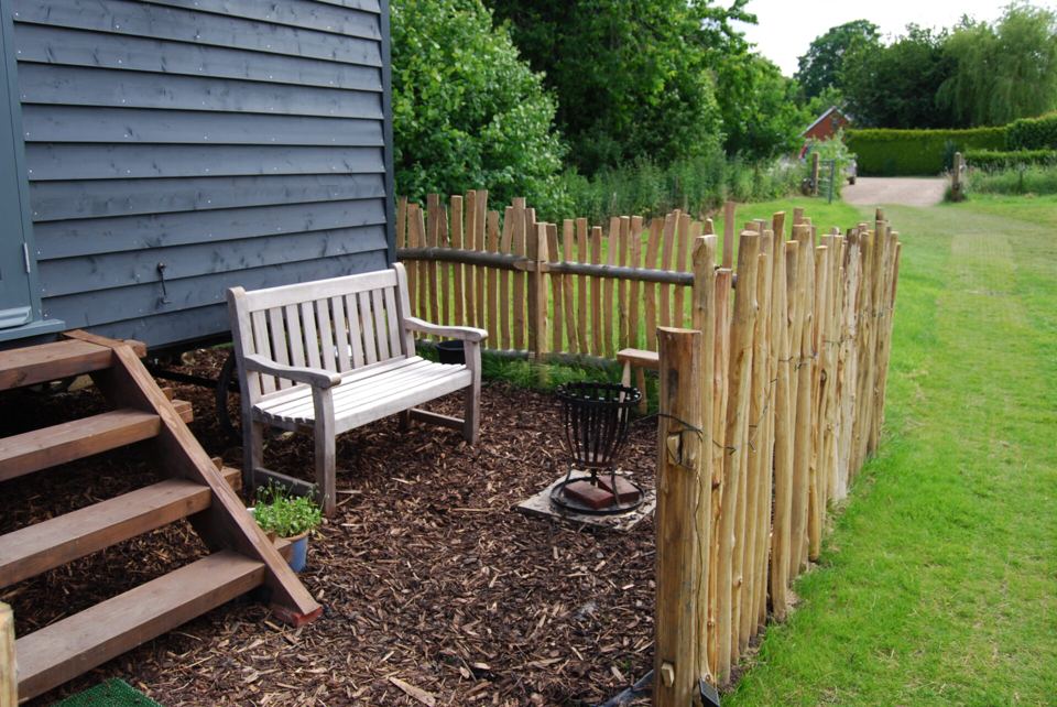 Hut steps and fire basket