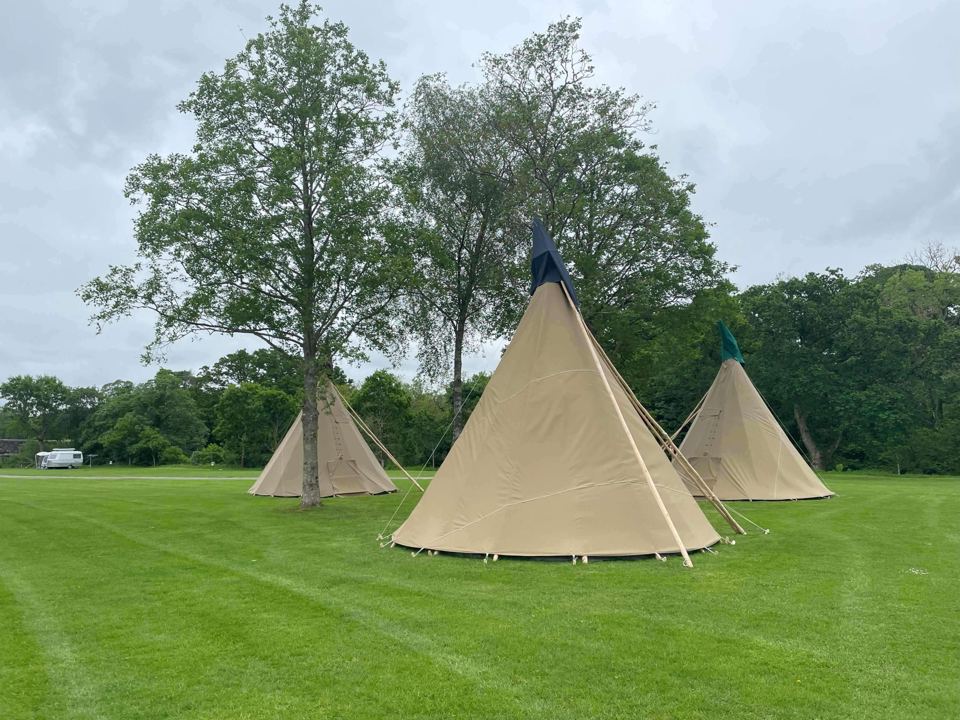 Tipis on the grass