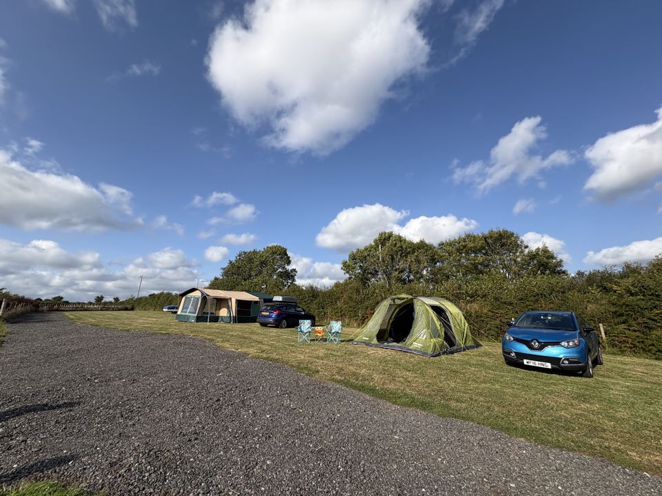 Tent pitches on gravel hardstanding