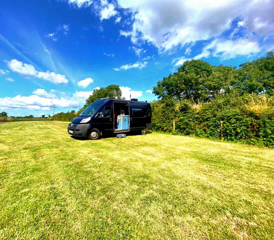 Campervan on grass pitch