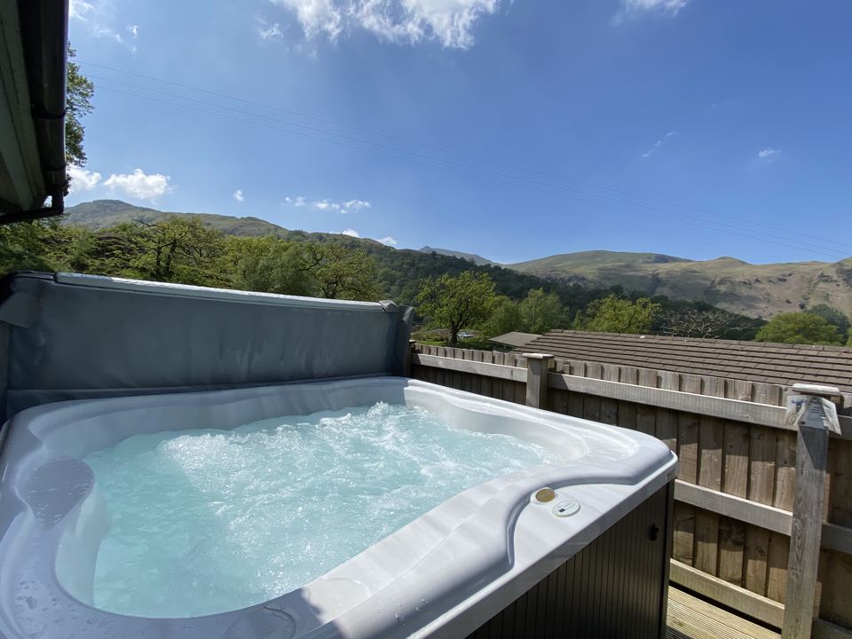 Hot tub with fell views