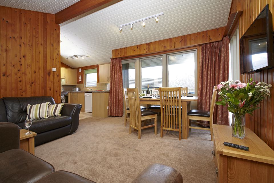 Open-plan kitchen and lounge