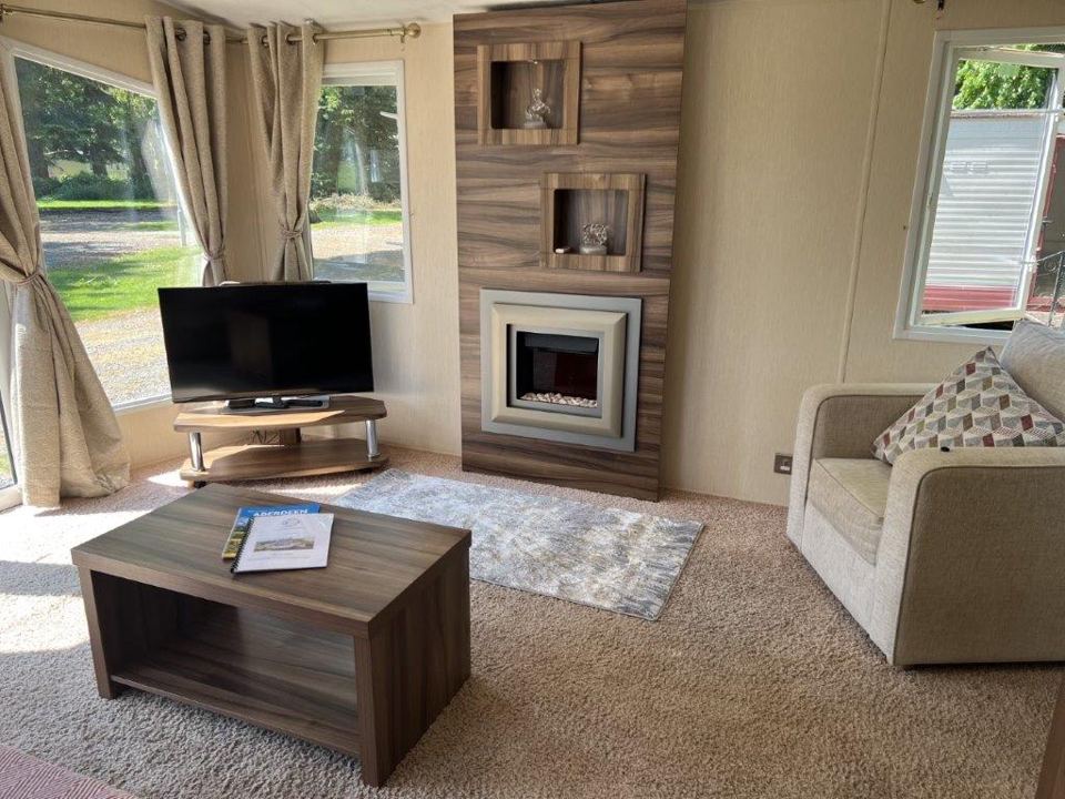Lounge with fire and TV