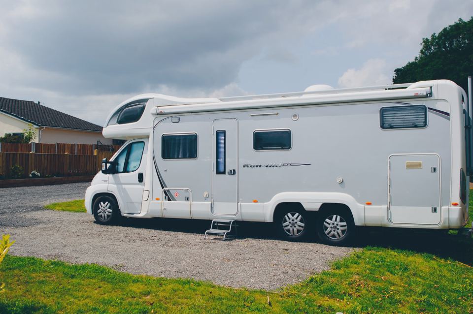 Large motorhome on a pitch