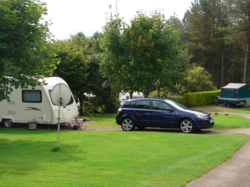 Caravan on a grass pitch