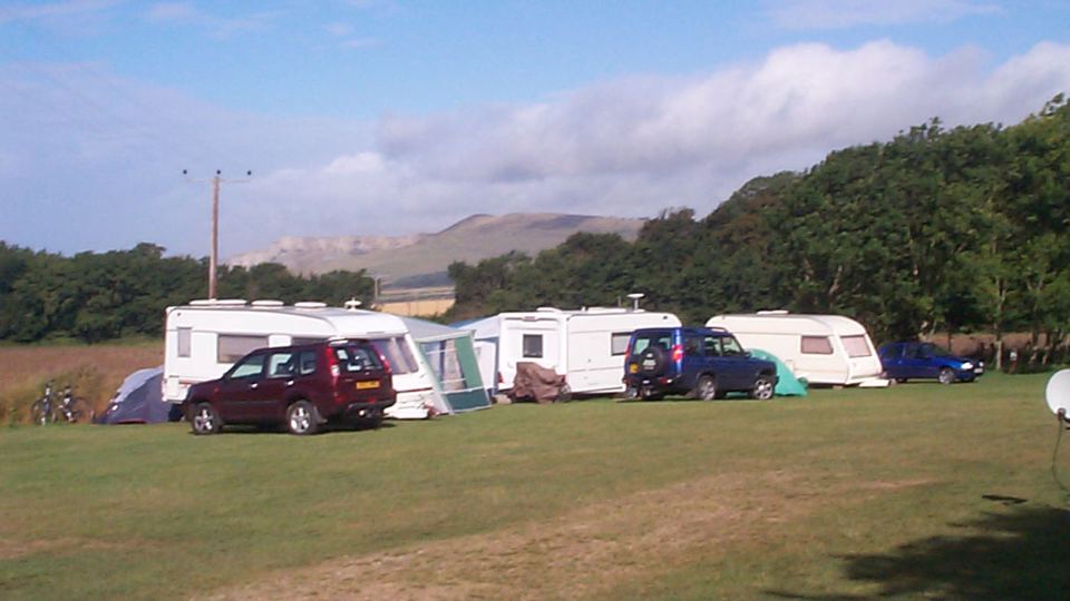 Caravans on grass