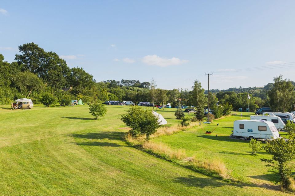 Open grass camping field