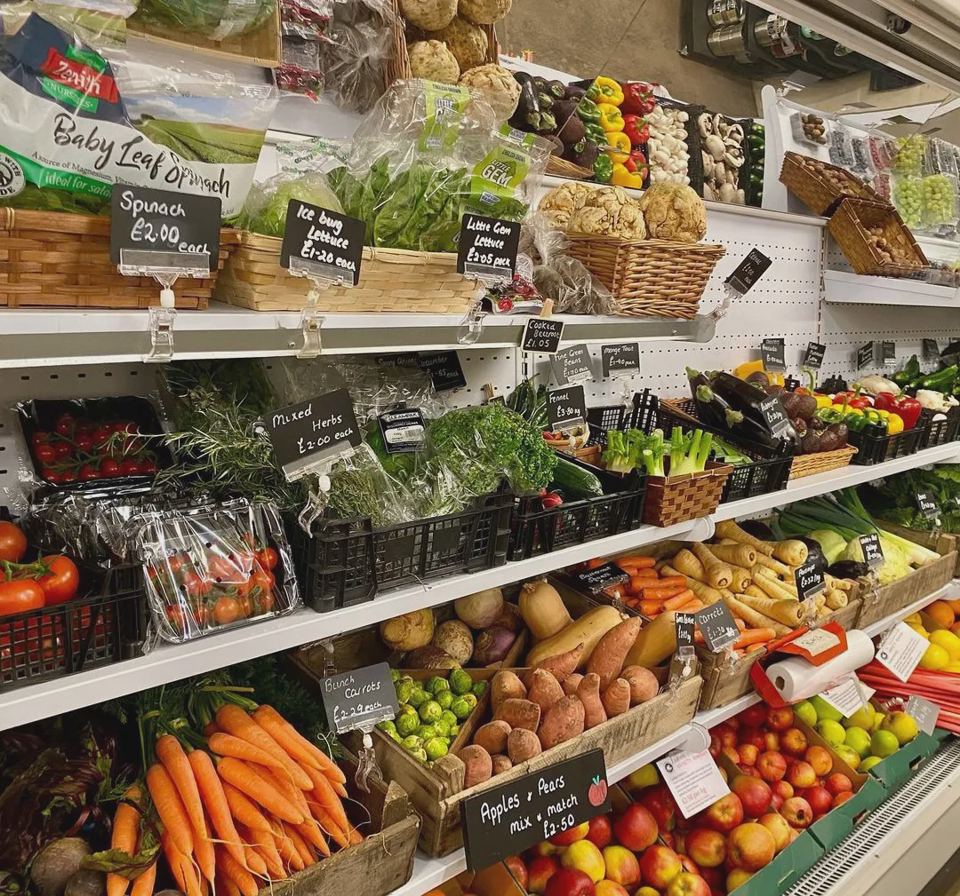 Farm shop vegetables