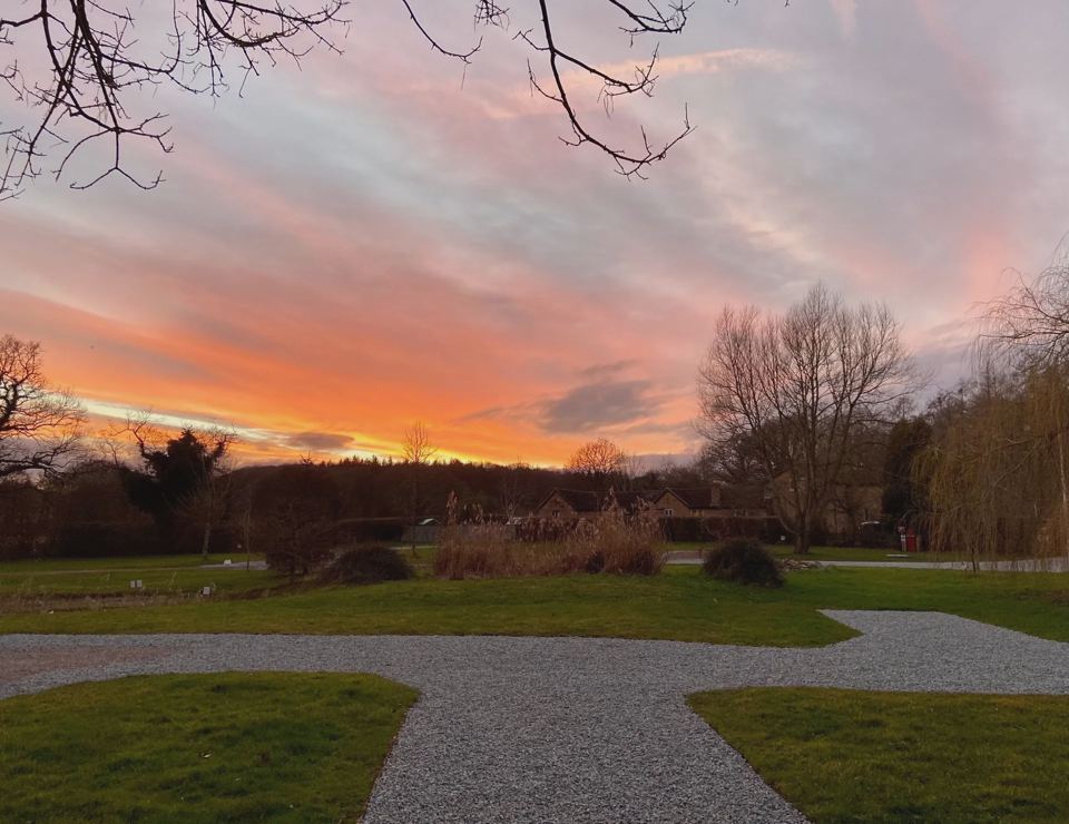 Sunset over the gravel track