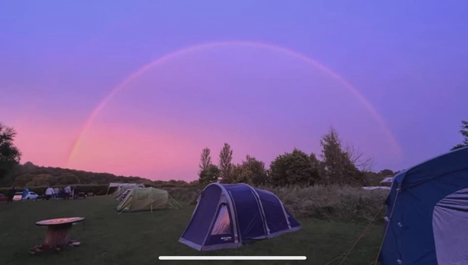 Tents under a rainbow