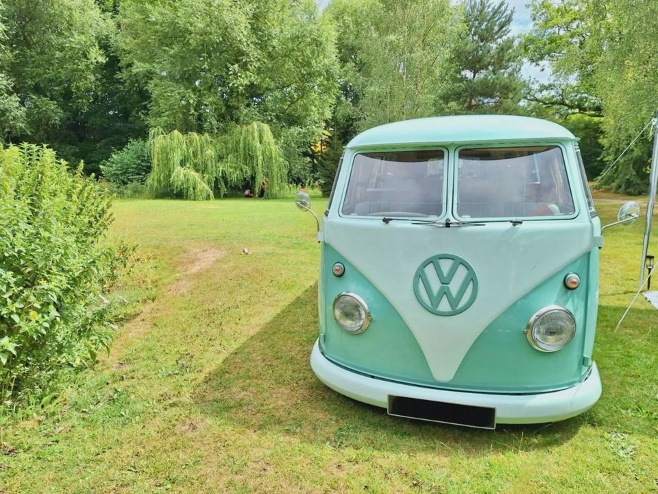 Campervan on a grass pitch