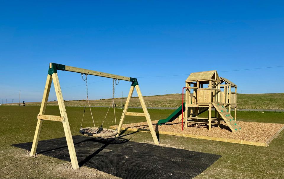 Swings and slide