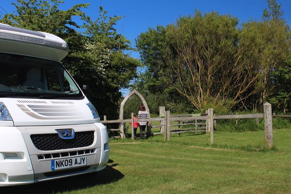 Motorhome on a grass pitch