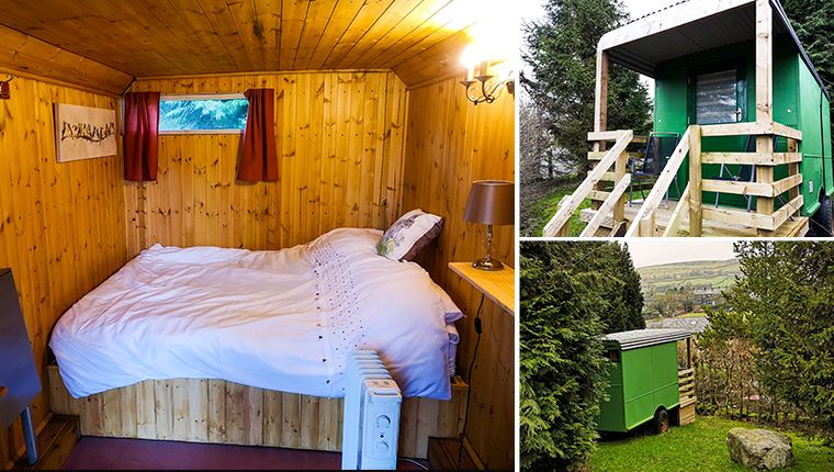 Shepherd's hut and its bed
