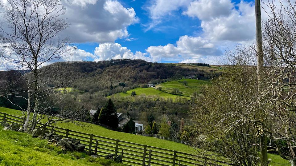 Valley view from a footpath