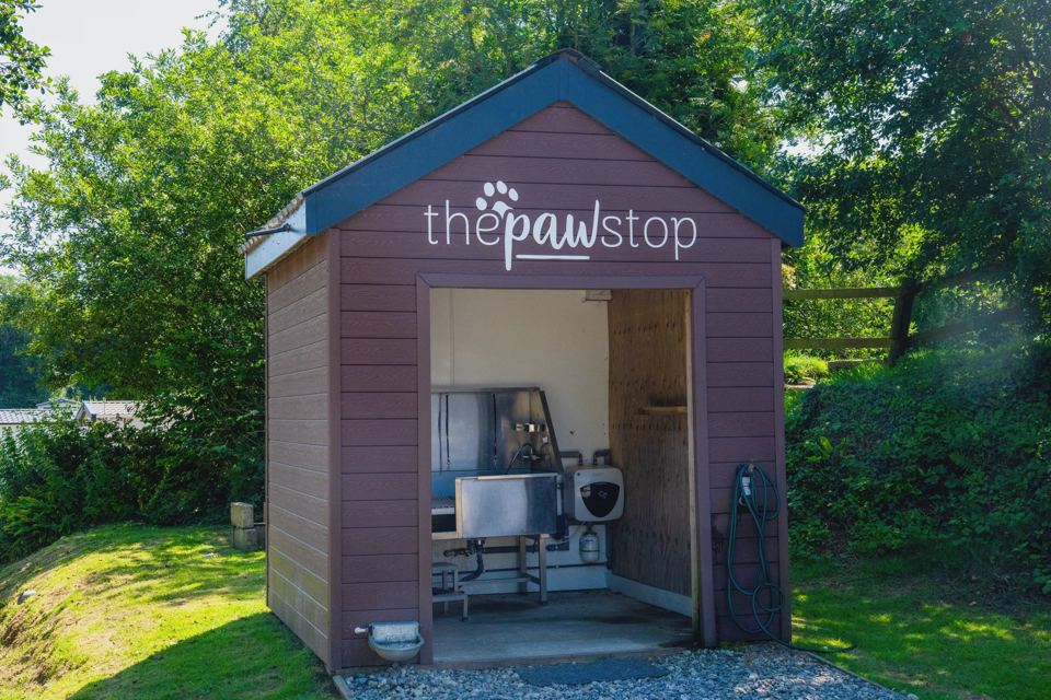 Dog wash hut on the grass
