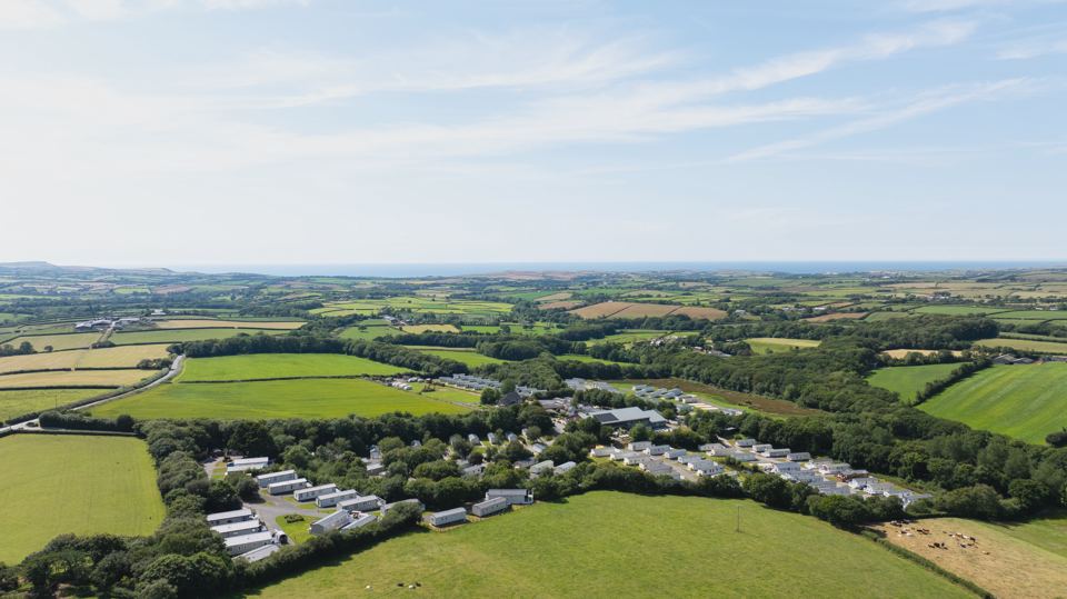 Aerial view of the park among the fields