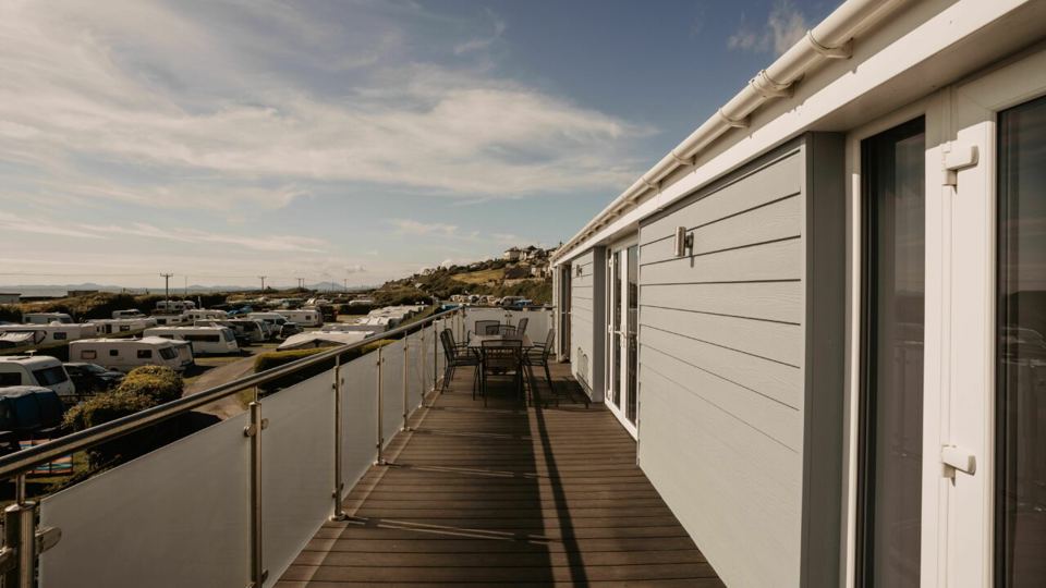 Caravan balcony over the site