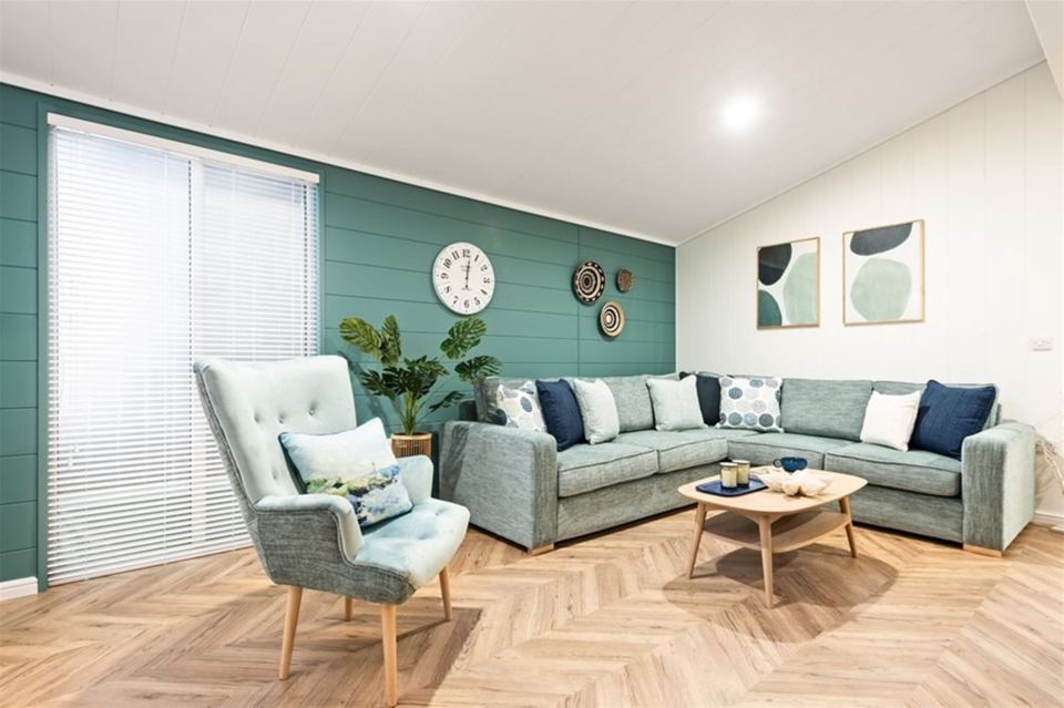 Lodge living room with sofas