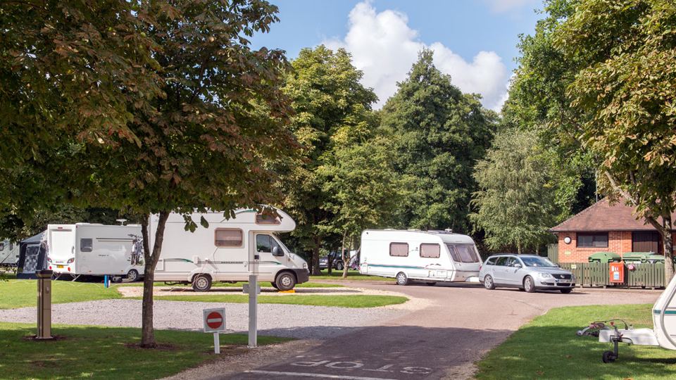 Motorhomes by the service area