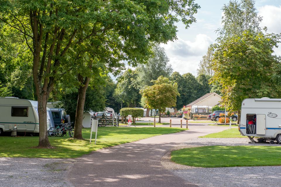 Caravan pitches under trees