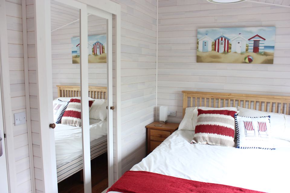 Bedroom with beach print