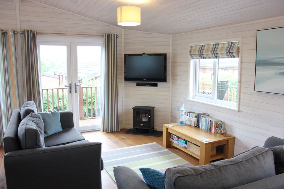 Lounge with wood burner
