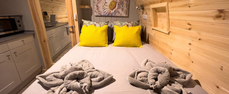 Bed inside a cabin