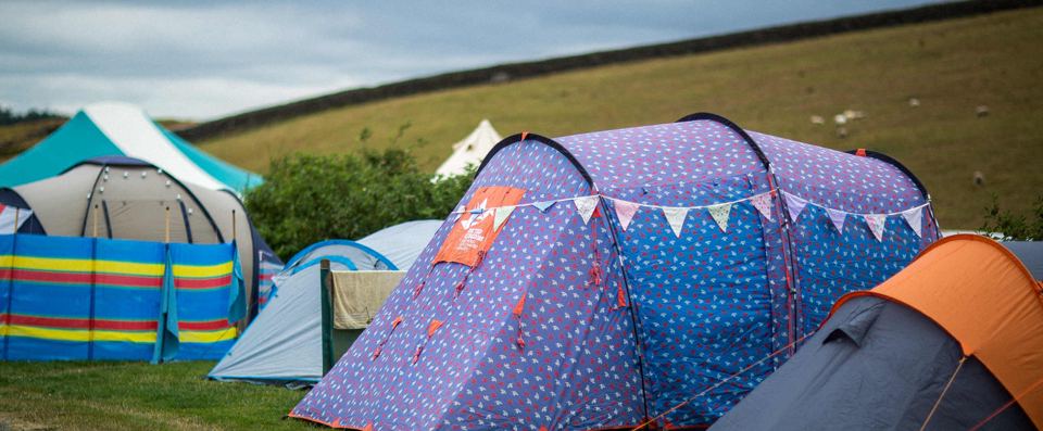 Tents on grass pitches