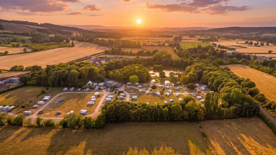 Site from above at sunset