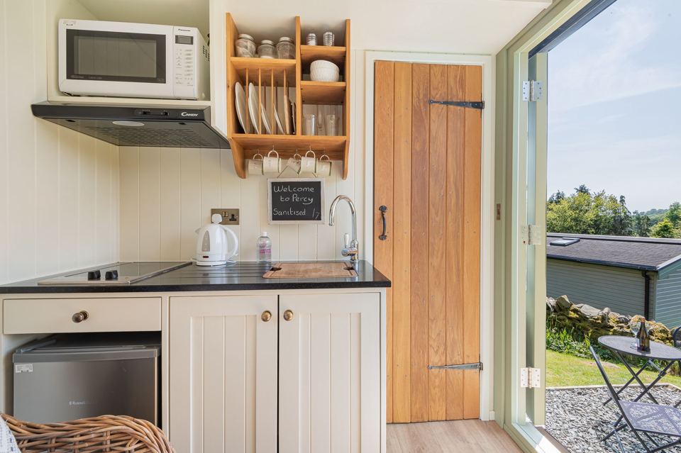 Kitchen in the shepherd's hut