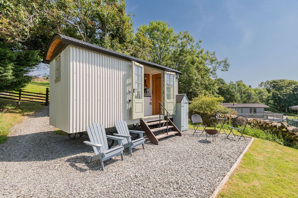 Shepherd's hut in the orchard