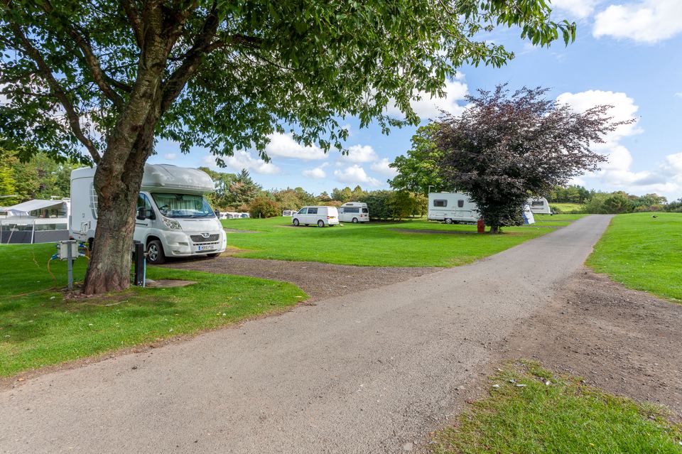 Motorhome pitch beside the road