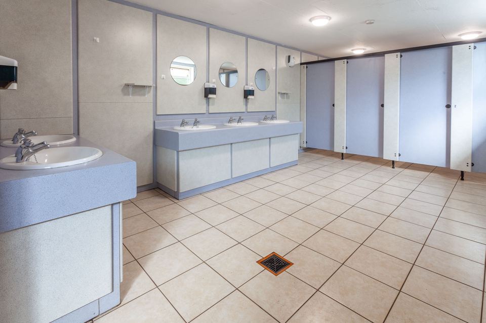 Washroom basins and cubicles