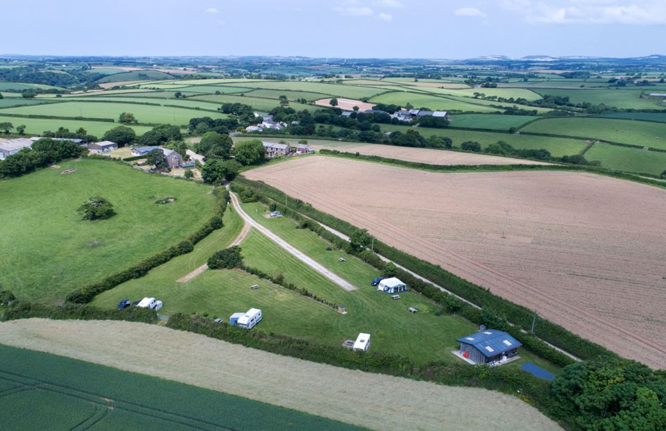 Site and farmland from above