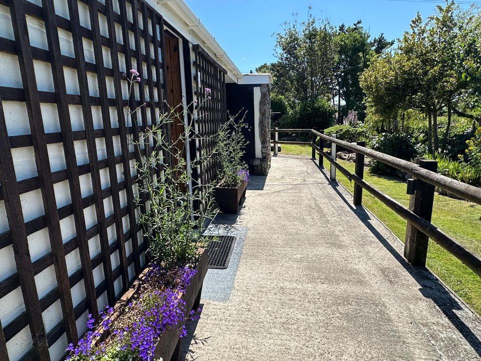 Path beside the lattice fence