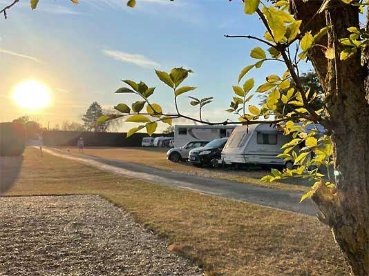 Tourers parked along the road