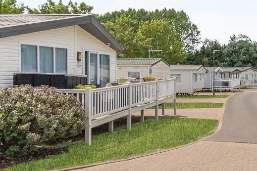 Caravans with ramped decking