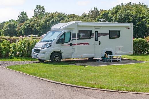 Motorhome on a touring pitch