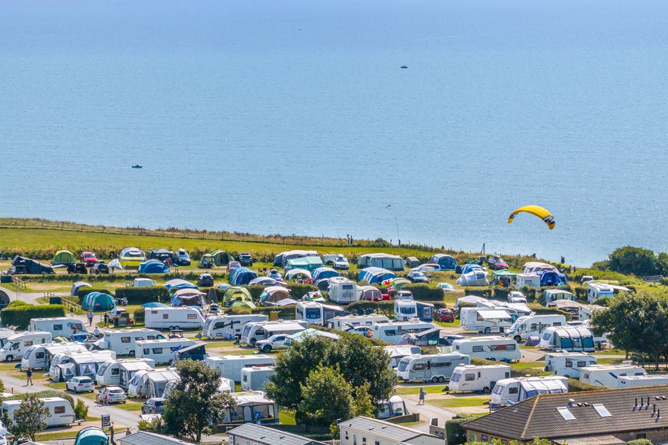 Camping field from above