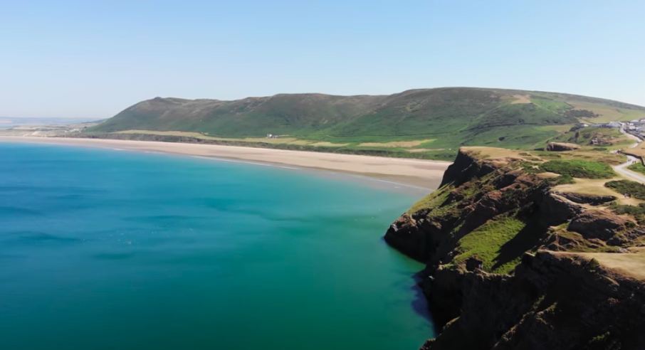 Rhossili Bay from above