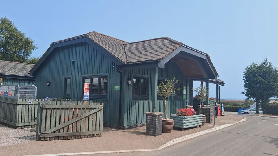 Reception building at the entrance