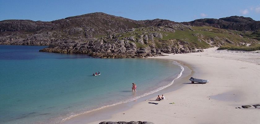 Achmelvich beach and rocks