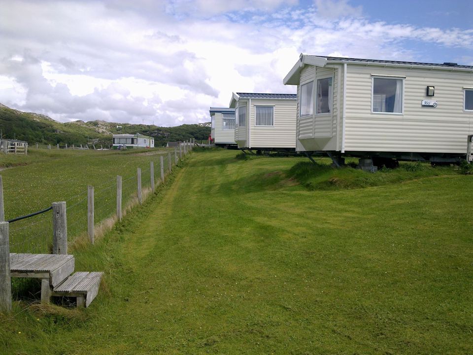 Rental caravans above the bay