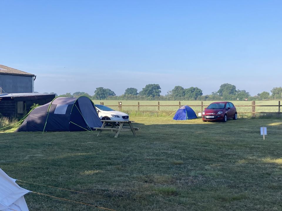 Tents in the open meadow
