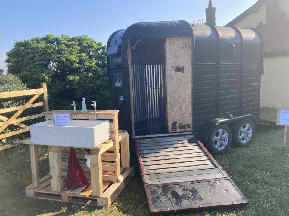 Horsebox shower and washing station